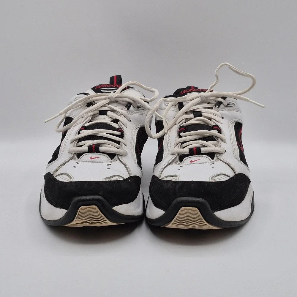 Nike Air Monarch Shoes Mens Size 10.5 White Black Athletic Sneakers 312628-101